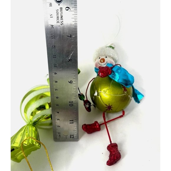 Bright Ornament Lot of 11 Pink Green Red OwlSnowman - Picture 9 of 9